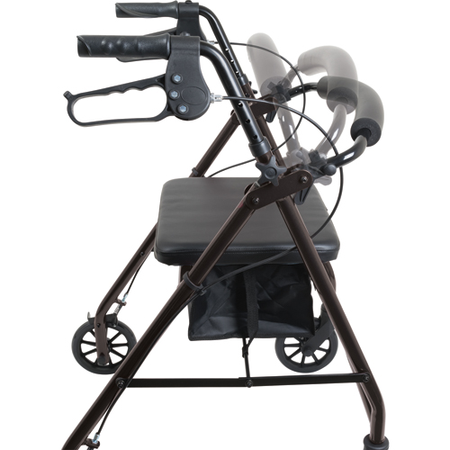 Aluminum Rollator w/Loop Brake Black 4-Wheel - Image 3