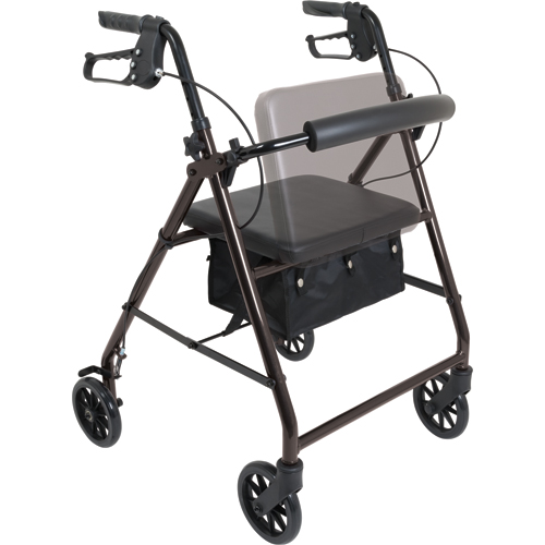 Aluminum Rollator w/Loop Brake Black 4-Wheel - Image 5