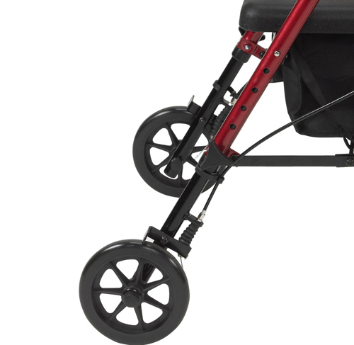 Rollator Aluminum w/Adj. Seat Height Red - Image 2