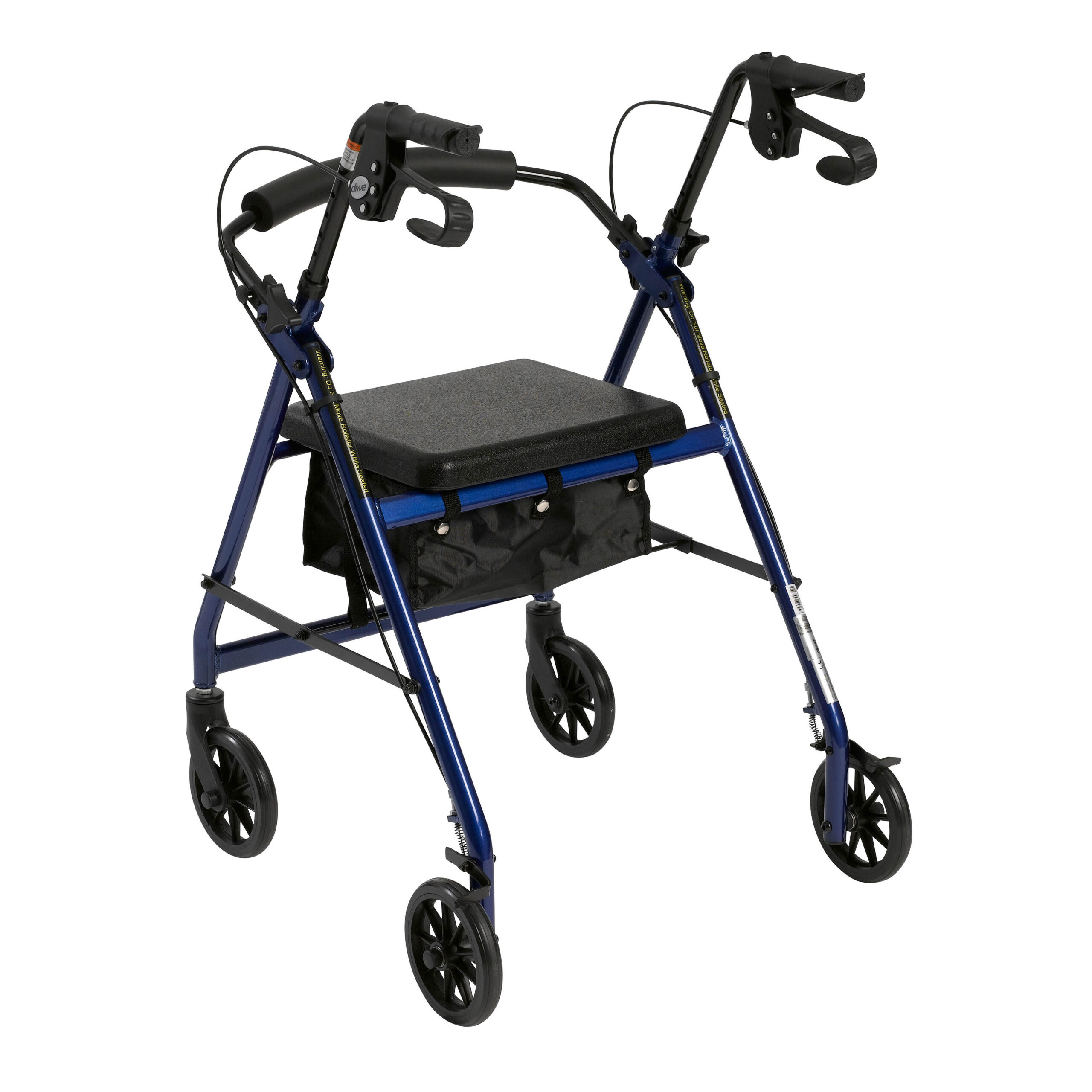 Rollator 4-Wheel with Pouch & Padded Seat Blue - Drive - Image 2