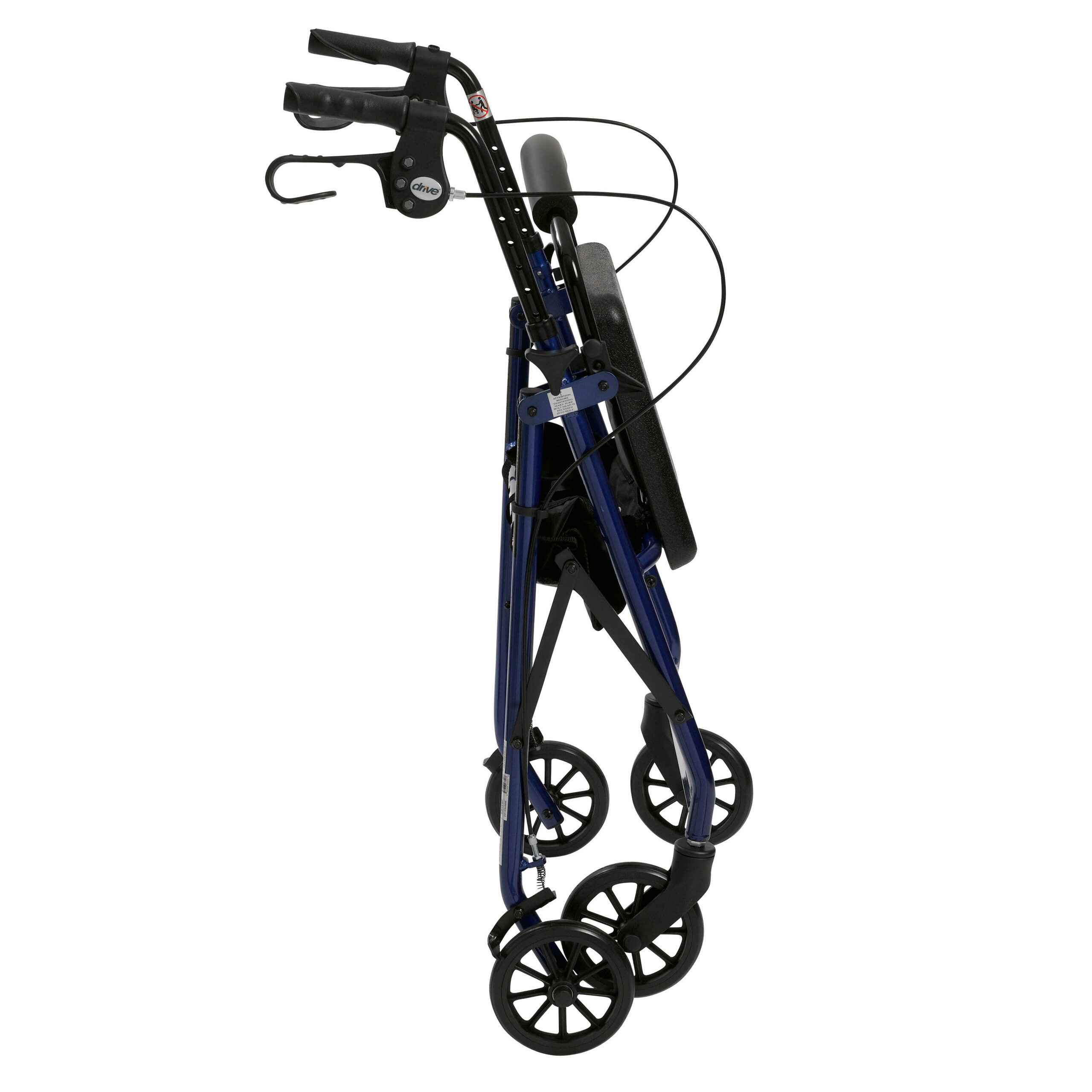 Rollator 4-Wheel with Pouch & Padded Seat Blue - Drive - Image 4