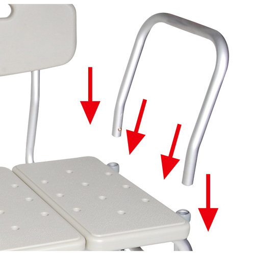 Transfer Bench Plastic (Drive) 3-Section and Backrest-Gray - Image 3