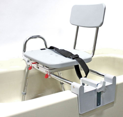 Snap-N- Save Sliding Tub-Mount Transfer Bench w/Swivel Seat