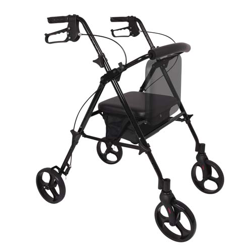 Rollator Aluminum Height Adjustable Black - Image 4